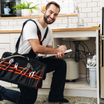 Plumber inspecting sink in Palm Harbor Florida