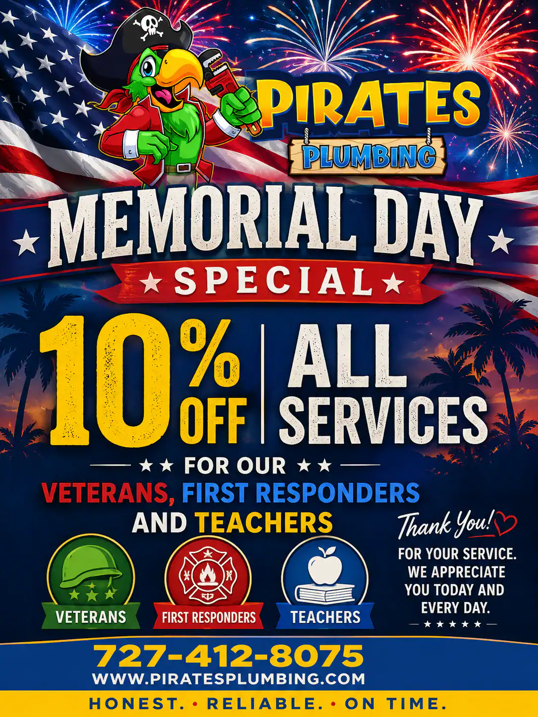 Pirates Plumbing Memorial Day Special